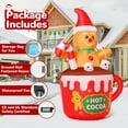 thumbnail image 7 of GOOSH Christmas Inflatables 6 FT Gingerbread Man Decorations, Inflatable Gingerbread Man Sitting in Hot Cocoa Mug Scene with Built-in LEDs, Outdoor Christmas Decorations for Xmas Holiday Party, 7 of 7