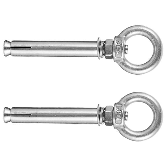 FRCOLOR 2pcs Expansion Concrete Anchors Eyebolt Screw Eyebolts For Concrete Wall Expansion Concrete Wall Eyebolt Metal Concrete Eye Bolt Anti-Theft Expansion Screw