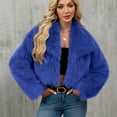 thumbnail image 4 of qucoqpe Winter Cropped Coats for Women Lightweight Comfy Faux Furry Jacket Fashion Warm Outwear, 4 of 5