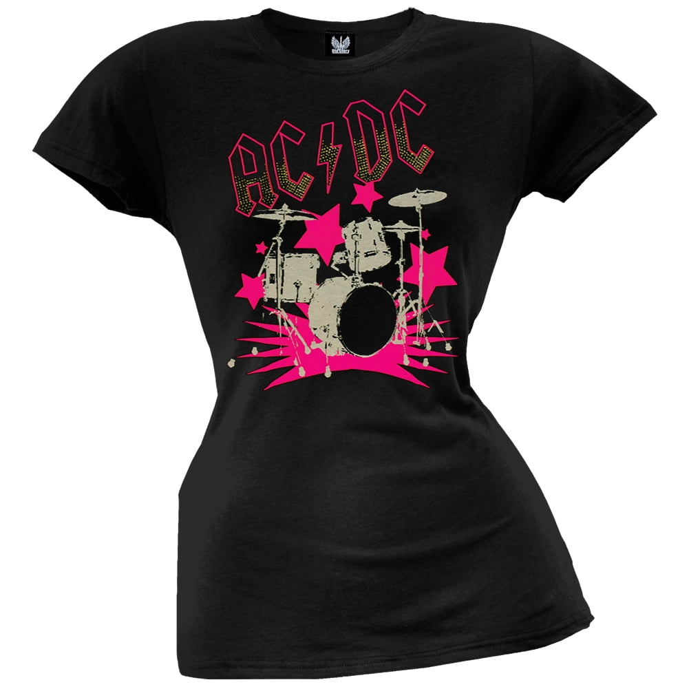 AC/DC Women's Juniors Drumset Short Sleeve T Shirt - Walmart.com