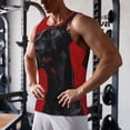 thumbnail image 6 of Bixox Black Dog Red Background Pattern Men's Gym Tank Tops Workout Sleeveless T-Shirts Athletic Muscle Tank Training Bodybuilding Shirts,S-4XL, 6 of 7