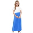 thumbnail image 6 of CYRBOKO Girls Dresses with Pockets, Holiday Casual Short Sleeve Midi Dresses Blue Size 7-8 T, 6 of 8