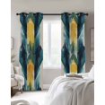 thumbnail image 4 of Turquoise Yellow Abstract Blackout Curtains for Bedroom Living Room Darkening Curtains 84 Inch Length 2 Panels Set Teal Modern Smear Artwork Window Curtain Window Treatment Grommet Drapes 42"x84", 4 of 9