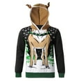 thumbnail image 1 of Chandail de Noël pour Hommes Imprimé Élan Faon à Capuche Manches Longues Mode Décontractée, 1 of 6
