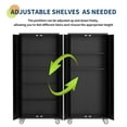 thumbnail image 4 of Garvee 71.7" Metal Cabinet with Doors and Wheels, Garage Storage Cabinets W/Pegboard for Tools, Hardware, Black, 4 of 8