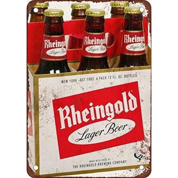 Rheingold Beer Vintage Look Reproduction Metal Tin Sign 8X12 Inches
