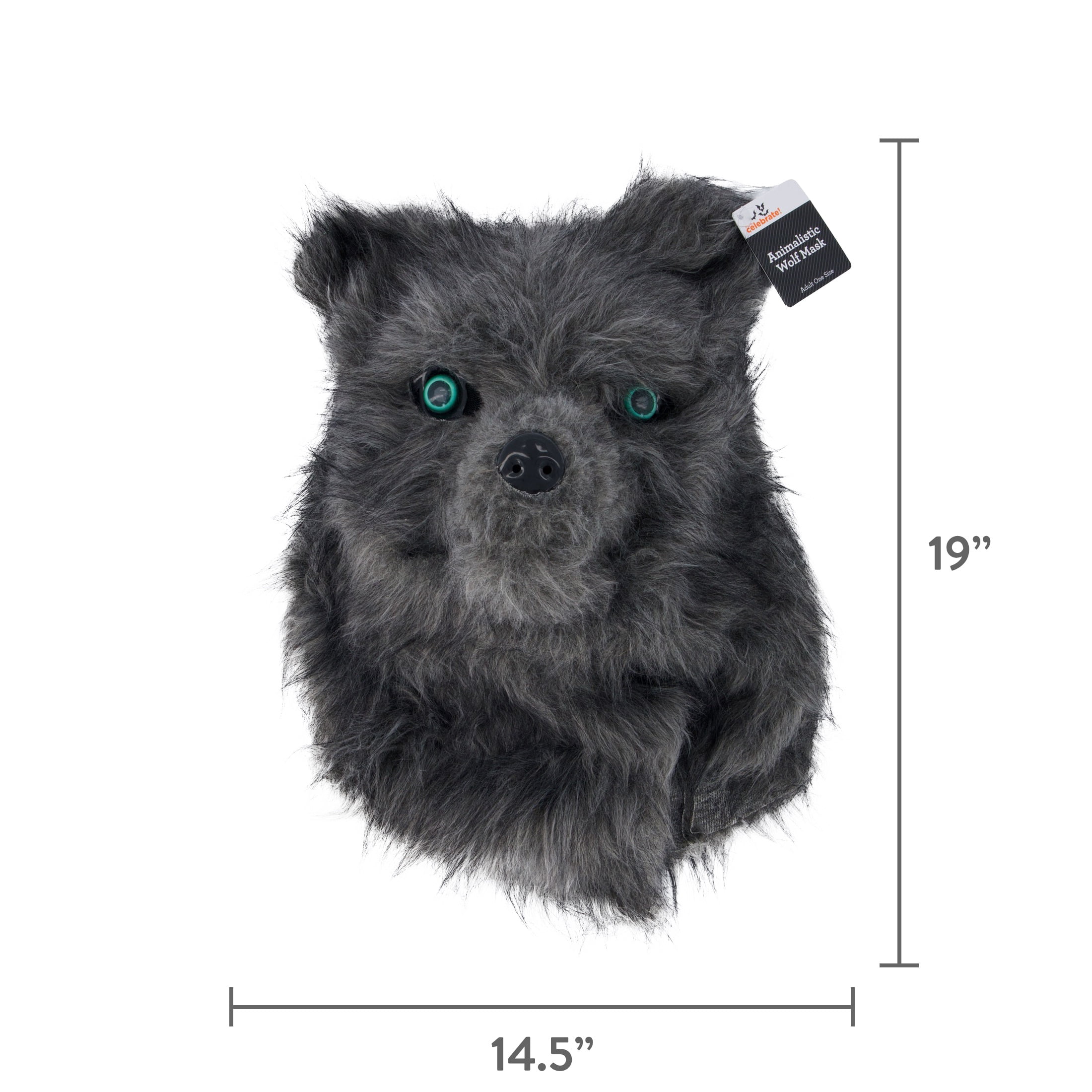 Animalistic Wolf Mask Costume Accessory for Adults, Gray, Halloween by Way To Celebrate