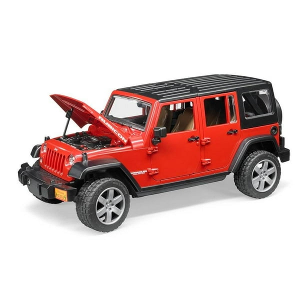 Voiture électrique 12V pour enfant - JEEP Wrangler Rubicon 2 roues  motrices, rouge, 1 place, avec autoradio