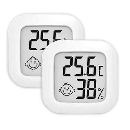 

2 Pieces of Mini Wall Digital Indoor Temperature and Hygrometer for Bedroom Baby Room Greenhouse Closet Wine Cellar Etc