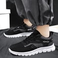 thumbnail image 4 of GrmtClth Breathable Gradient Knit Athletic Trainers for Men Adjustable Lace Cushioned Flexible Wave Sole Anti Slip Daily Jogging Sneakers Black (US/8), 4 of 9