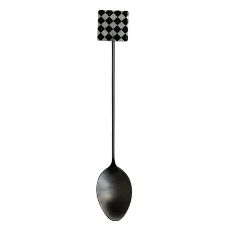 

Restaurant-Grade Dessert Fork and Spoon Set - Rust-resistant Anti-slip Chess Grid Dessert Spoon and Salad Fork for High-Quality Dining