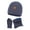 Navy, variant on Scarface, Autumn And Winter Europe And The States Outdoor Woolen Hat Couple Bib Hat Gloves Three Ear Warm Knitted Hat Set, Scarf Navy One Size