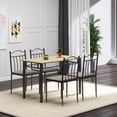 thumbnail image 2 of HOMCOM 5 Pieces Dining Set 1 Table 4 Chairs Cushion Seat Home Kitchen, 2 of 10