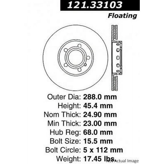 Centric 121.33103 Disc Brake Rotor Fits select: 2004-2006 AUDI A4
