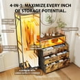 thumbnail image 6 of Puredashio Clothes Rack with LED Lights, 6-Drawer Freestanding Garment Rack with Shelves, Dresser with Hanging Rack, Entryway Organizer, Rustic Brown., 6 of 8