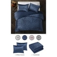 thumbnail image 5 of Posh Living Safiya Velvet 3pc King/California King Comforter Set Navy, 5 of 6