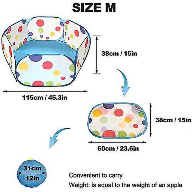 -Blue Parque Infantil Portátil para Animales Pequeños, Valla Abierta para Ejercicios para Mascotas Pop para Exteriores/Interiores, Accesorios para Conejillos De Indias Valla De Pa