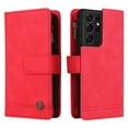 thumbnail image 2 of Feishell for Samsung Galaxy S21 Ultra 6.8 inch Zipper Wallet Case with Wrist Strap & Shoulder Strap,Premium PU Leather Magnetic Clasp Flip Holder Card Slots Crossbody Phone Case for Women Men,Red, 2 of 18