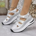 thumbnail image 2 of Dakaela Women's Hollow out Casual Sandals Platform Wedge Walking Shoes Thick Slip on Sneakers Silver 9.5, 2 of 8