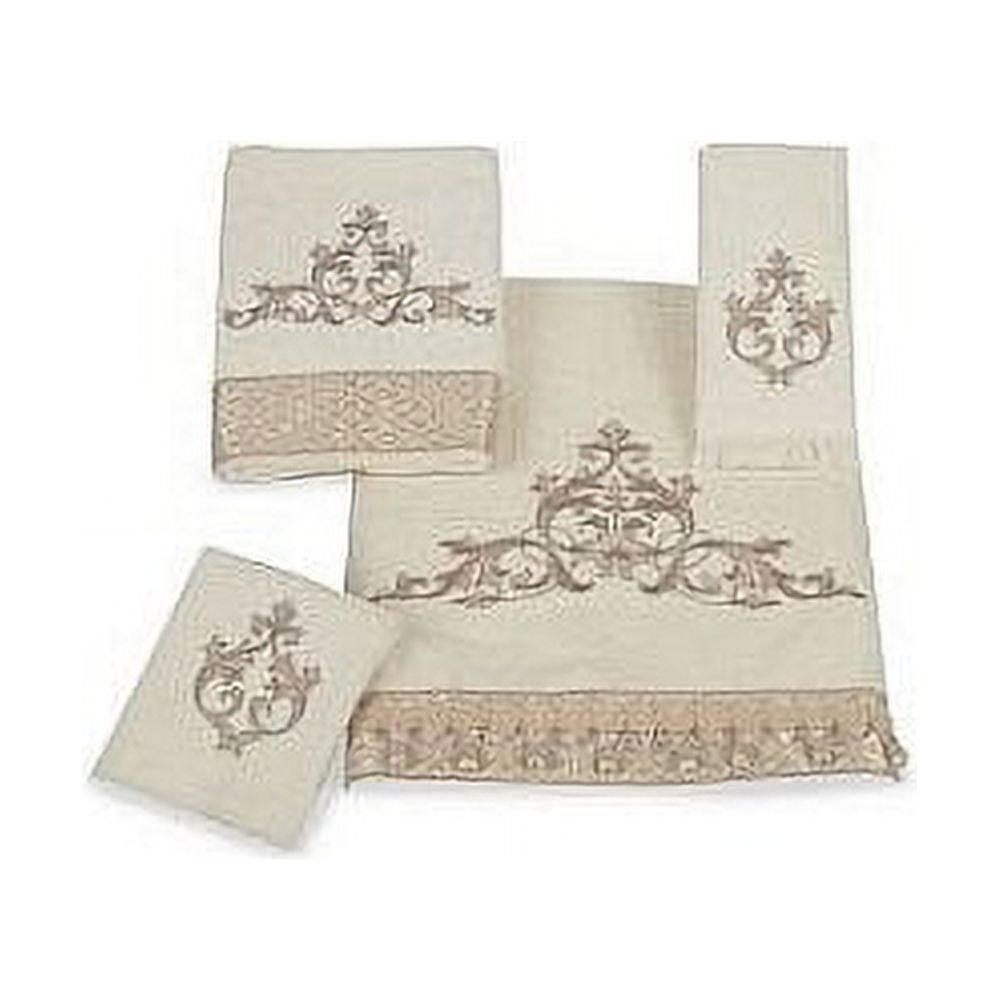 Monaco Embroidered Fingertip Towel - Ivory
