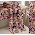 thumbnail image 6 of Soimoi Black Cotton Voile Fabric Leaves,Pink & Peach Rose Watercolor Print Fabric by The Yard 56 Inch Wide, 6 of 7