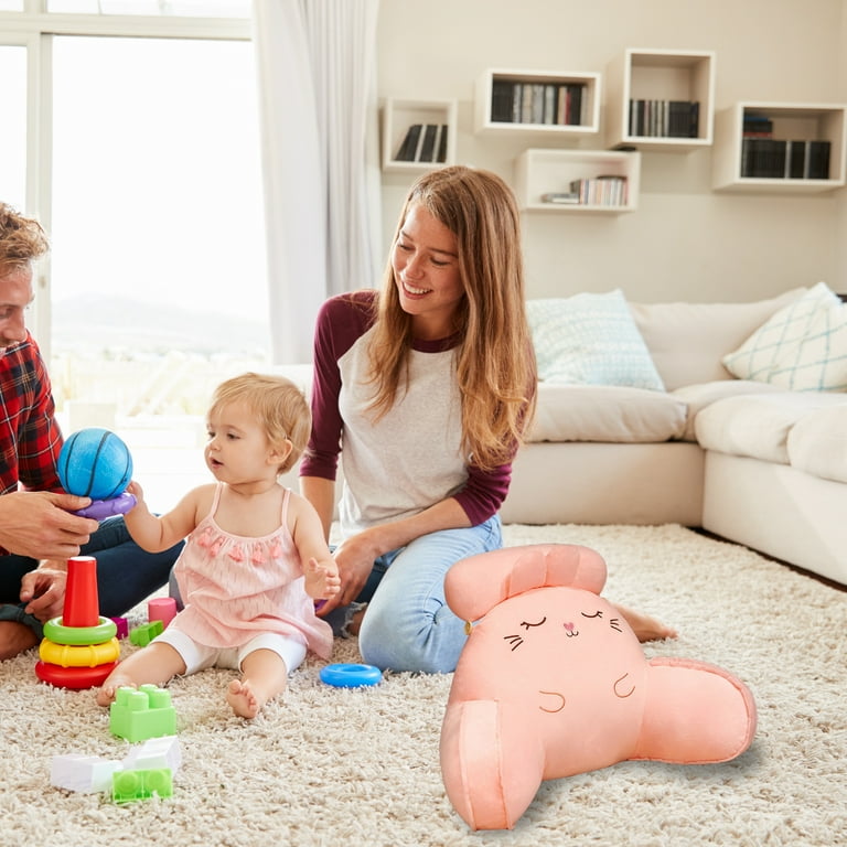 Bed Backrest Pillow with Arms Soft Plush Cartoon Animal Sofa Cushion Reading Pillow for Car Bedroom