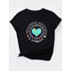 thumbnail image 4 of Camiseta informal de manga corta con cuello redondo y estampado de libro y letras para mujer, color negro. Camiseta gráfica "Enseñando la Amabilidad" con Corazón y Tierra. Algodón transpirable. Lavabl, 4 of 7
