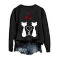 thumbnail image 4 of Luwomo Valentine's Sweatshirt for Women Heart Graphic Crewneck Valentine Shirts Cute Long Sleeve Holiday Pullover Sweatshirt,B-Black,2XL, 4 of 5