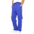 thumbnail image 1 of Ceisia Men's Loose Cargo Sweatpants with Elastic Drawstring Waist & Multi Pockets Blue L Gifts, 1 of 8