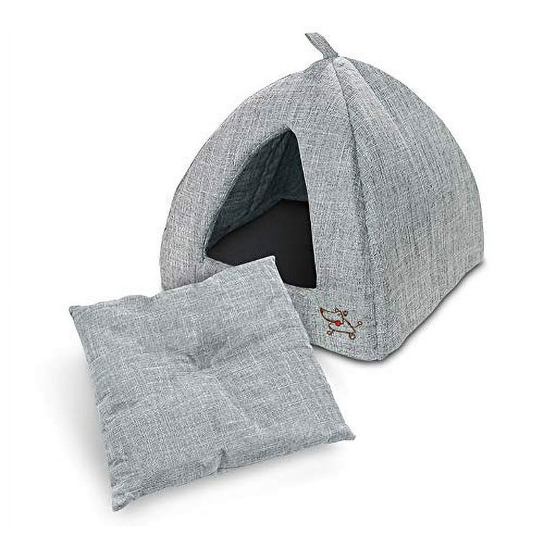Pet Tent Soft Bed for Dog and Cat by Best Pet Supplies Gray Linen 19 x 19 x H 19 Walmart