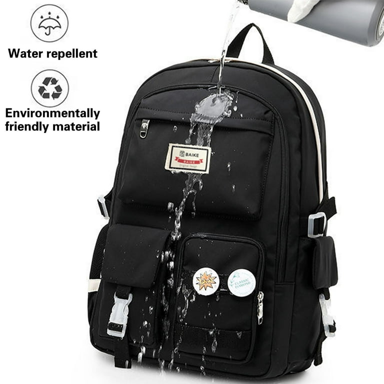 Girls School Backpack,Book Bag for Teens High School,Cute Middle School  Elementary Big backpacks with Furry Ball for 8-16, Black, Large, Leisure :  : Clothing, Shoes & Accessories