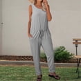 thumbnail image 2 of HBFAGFB Rompers for Women 2024 Spring and Summer Short Sleeved Wide Leg Pants Jumpsuit Grey Size S, 2 of 3