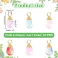 thumbnail image 2 of 60Pcs Teardrop Glass Pendants 6 Colors Waterdrop Beads Dangle Beads with Loops Drop Bead Pendants with Brass Wire Wrapped for Crafts Bracelets Necklace Key Ring DIY Jewelry Making 6x15mm, 2 of 7