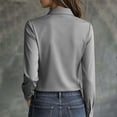 thumbnail image 4 of biudgviw Womens Dress Shirts Formal Fit Long Sleeve Tunic Tops Casual Button Down Collared Satin Blouse for Work Office, 4 of 7
