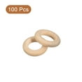 thumbnail image 3 of Unique Bargains 100Pack 20mm(0.8') Natural Wood Rings, 5mm Smooth Unfinished Wooden Circles, 3 of 7
