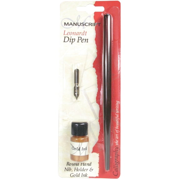 Manuscript Leonardt Calligraphy Dip Pen With Gold Ink