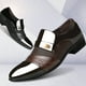 thumbnail image 2 of Zapatos de cuero para hombre, zapatos casuales de negocios, zapatos formales de otoño y verano de talla grande, zapatos casuales sin cordones y transpirables para hombre, 2 of 6