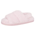 thumbnail image 4 of Jessica Simpson Womens Plush Faux Fur Fuzzy Slide on Open Toe With Elastic Backstrap, 4 of 9