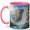 Pink, variant on Mountain Waterfall 11oz Ceramic Mug, Rainbow Nature Coffee Cup