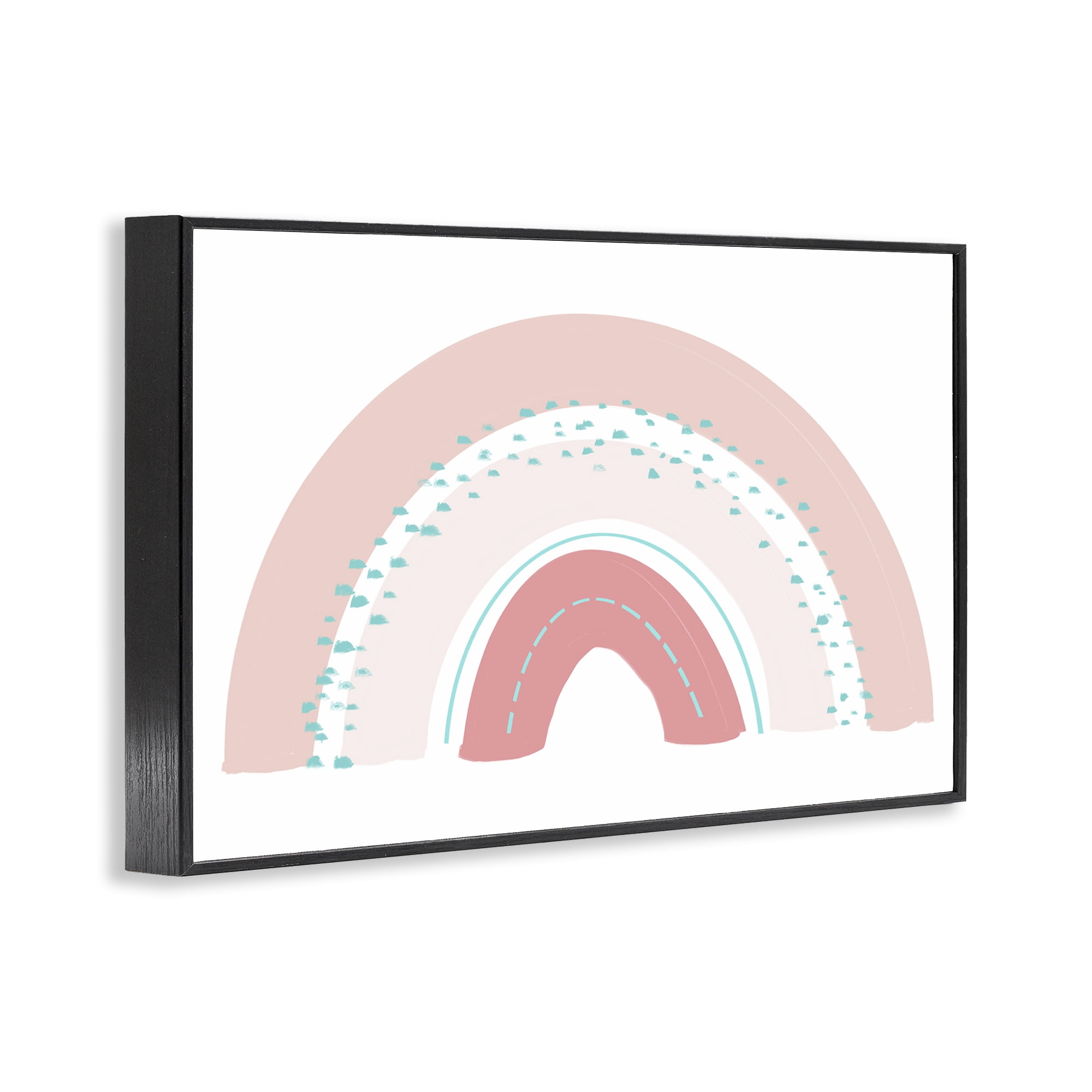 Stupell Industries Pink Rainbow with Speckles Black Framed Giclee Art, design by Emily Navas