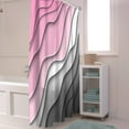 thumbnail image 6 of Shower Curtains Pink Grey Modern Geometric Bath Curtain Abstract Beach Waterproof Bathroom Shower Curtain Set with Hooks Decoration 72 x 84 Inches, 6 of 7