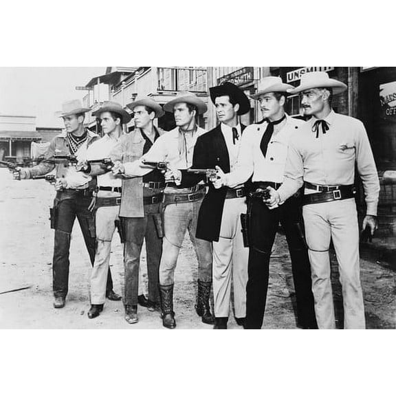 James Garner in Maverick 24x36 Poster line up with guns