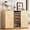 Wood/Double Cabinet, variant on AHB 60" Coffee Bar Cabinet, Wine Bar Sideboard Buffet Cabinet with Mini Fridge Space and Hidden Trash Storage for Kitchen and Dining Room, Wood