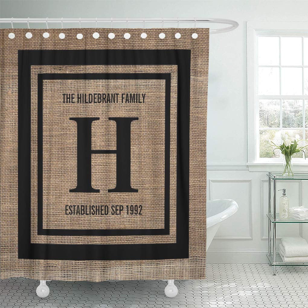 SUTTOM Modern Faux Burlap Family Mod Monogrammed Initial