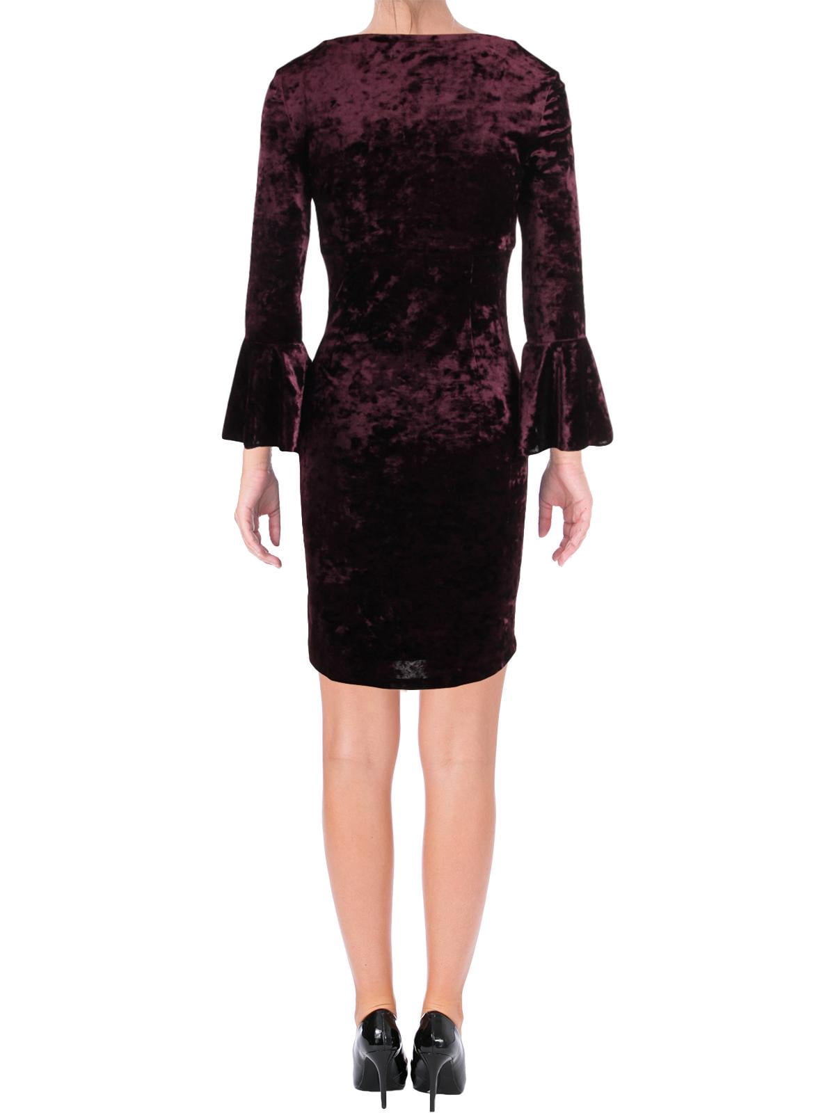 velvet bell sleeve dress