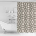 thumbnail image 3 of Shower Curtain Morocco Tile Texture Beige White Waterproof Shower Curtain Set with Hooks for Bathroom Showers,Stalls and Bathtubs,54x78InFarmhouse Lattice, 3 of 9