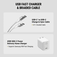 thumbnail image 2 of Scosche HPD45CCB8W 45W Super Fast Type-C Wall Block Charger w/ 8ft Braided USB-C Fast Charging Cable, 2 of 11