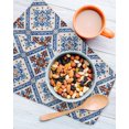 thumbnail image 2 of Blue Brown Boho Kitchen Dish Towels for Drying Dishes Set of 2, Classic Traditional Elegant Waffle Weave Microfiber Hand Tea Bathroom Towels Quick Dry & Absorbent Towel 12x12, 2 of 7