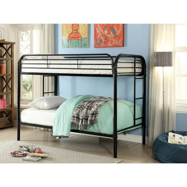 Metal Twin Over Bunk Bed With, Bunk Bed Attached Sheet Sets