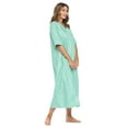 thumbnail image 2 of Casual Nights Women's Zip Front Seersucker House Dress 3/4 Sleeves Housecoat Long Duster Lounger, 2 of 5